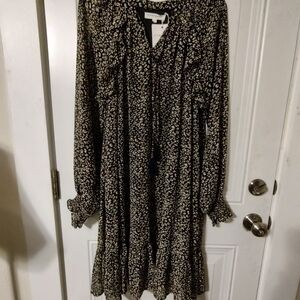 DownEast Black and White Midi Dress